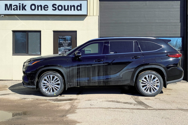 Toyota 2023 Highlander with professional window tint in North Bay